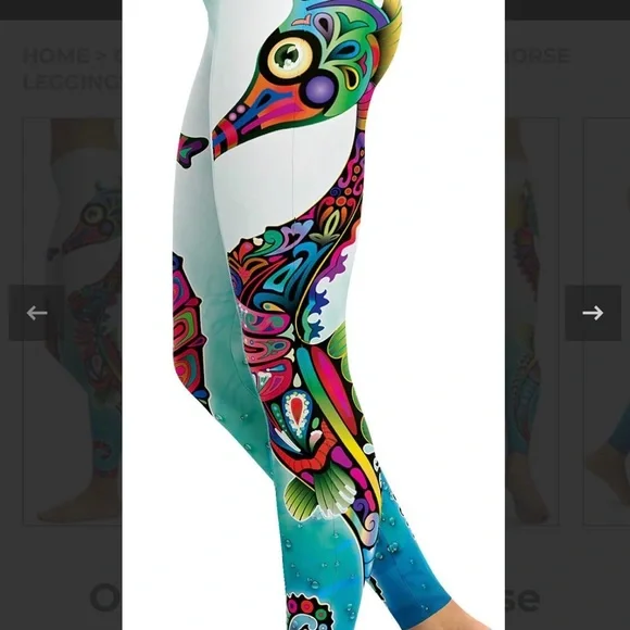 Gearbunch Ornamental Seahorse Leggings - Picture 1 of 13